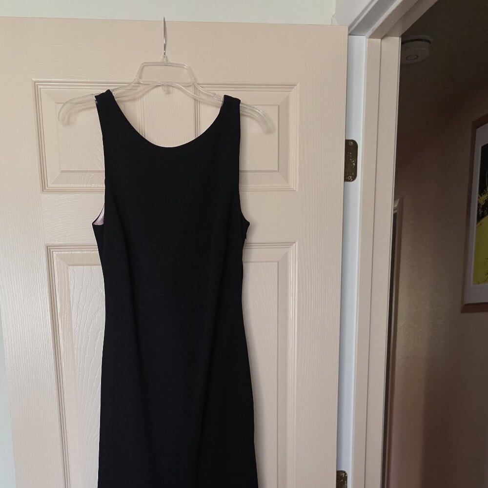 Once worn Karl Lagerfeld low back black jersey evening gown size 12